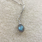 Small teardrop gemstone necklace