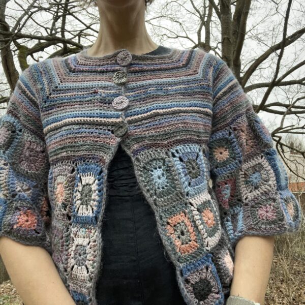Grannycore, crocheted sweater