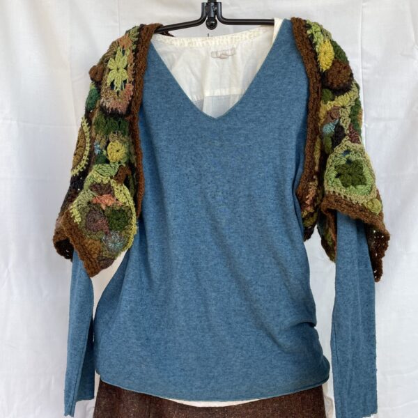 Forest Path, freeform crochet shrug