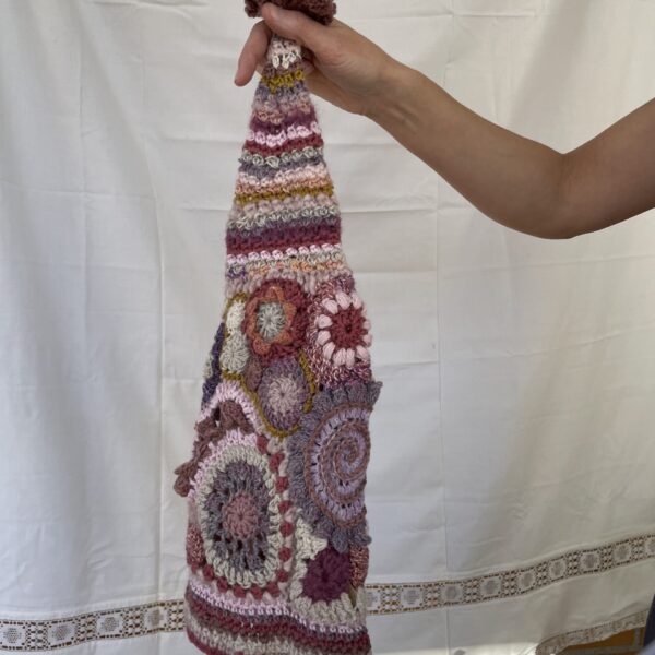Emily, freeform crochet stocking cap