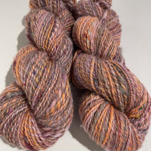 Sunset, handspun yarn