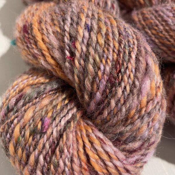 Sunset, handspun yarn